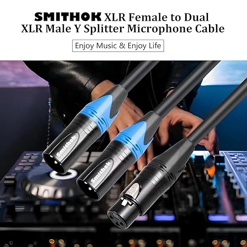 Miniatura 2 de Cable divisor XLR, hembra a doble macho Y (divisor XLR 1 hembra a 2 macho), adaptador de audio de cable divisor de micrófono equilibrado - 1.6