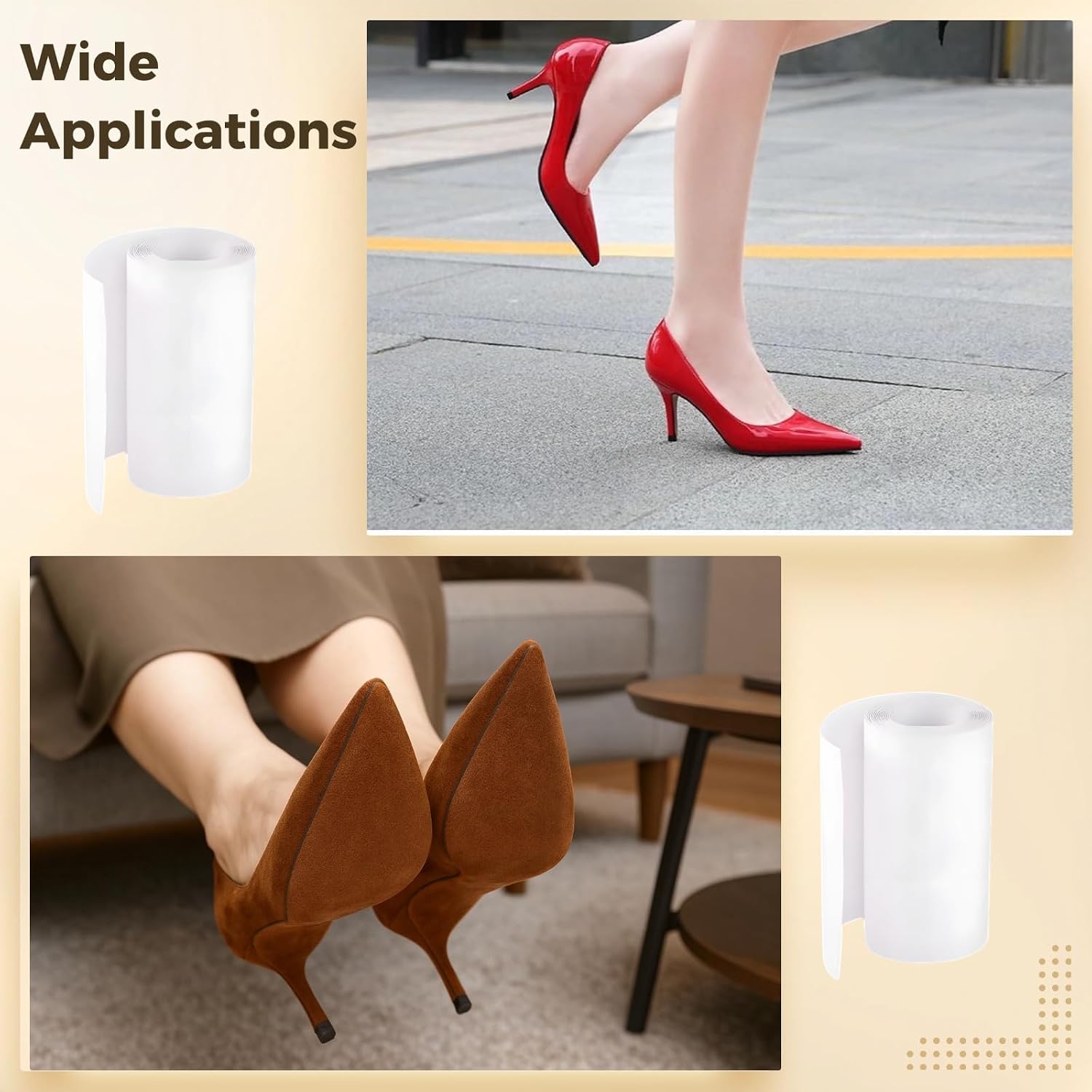 2 Pcs Shoe Sole Protector, Cuttable Thick EVA Sole Protector Roll, Helps Reduce Noise and Wear, Waterproof Non Slip Shoe Pads, 10 cm x 100 cm, 3.94 in x 39.4 in