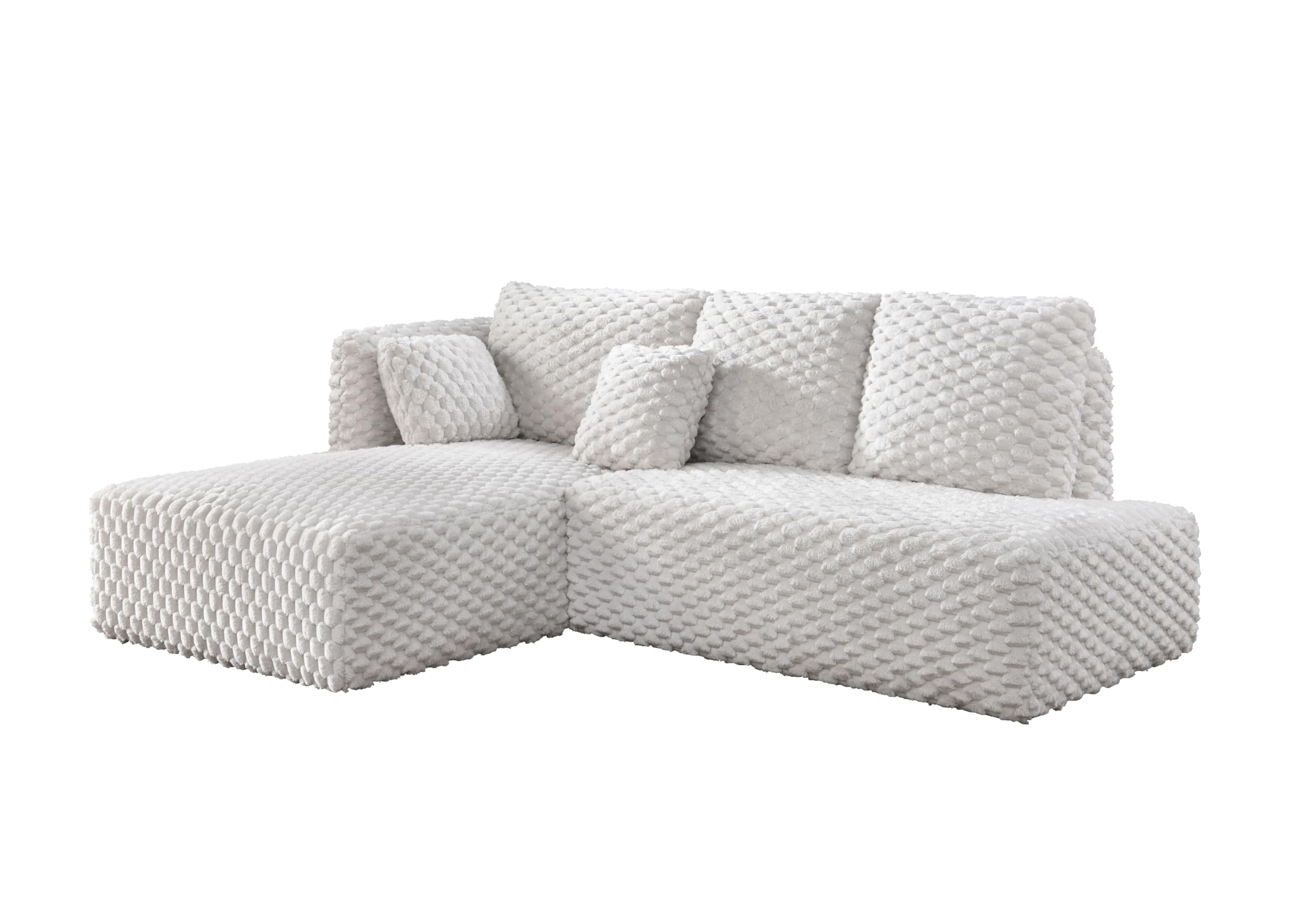 Manya Sectional Sofa in Ivory Corduroy