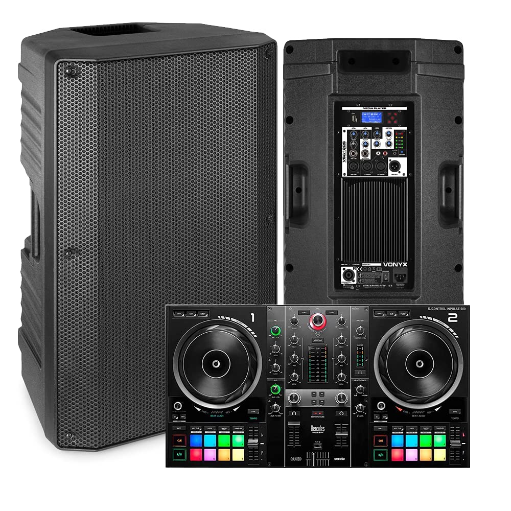 Buy Party DJ Setup, VSA 15" Powered Speakers and Hercules Inpulse 500