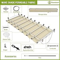 Vista 6 de 7'×12' Toldo de pérgola retráctil para reemplazo de dosel de pérgola, toldo deslizante con hardware de cable para toldo de patio, pórtico, garaje