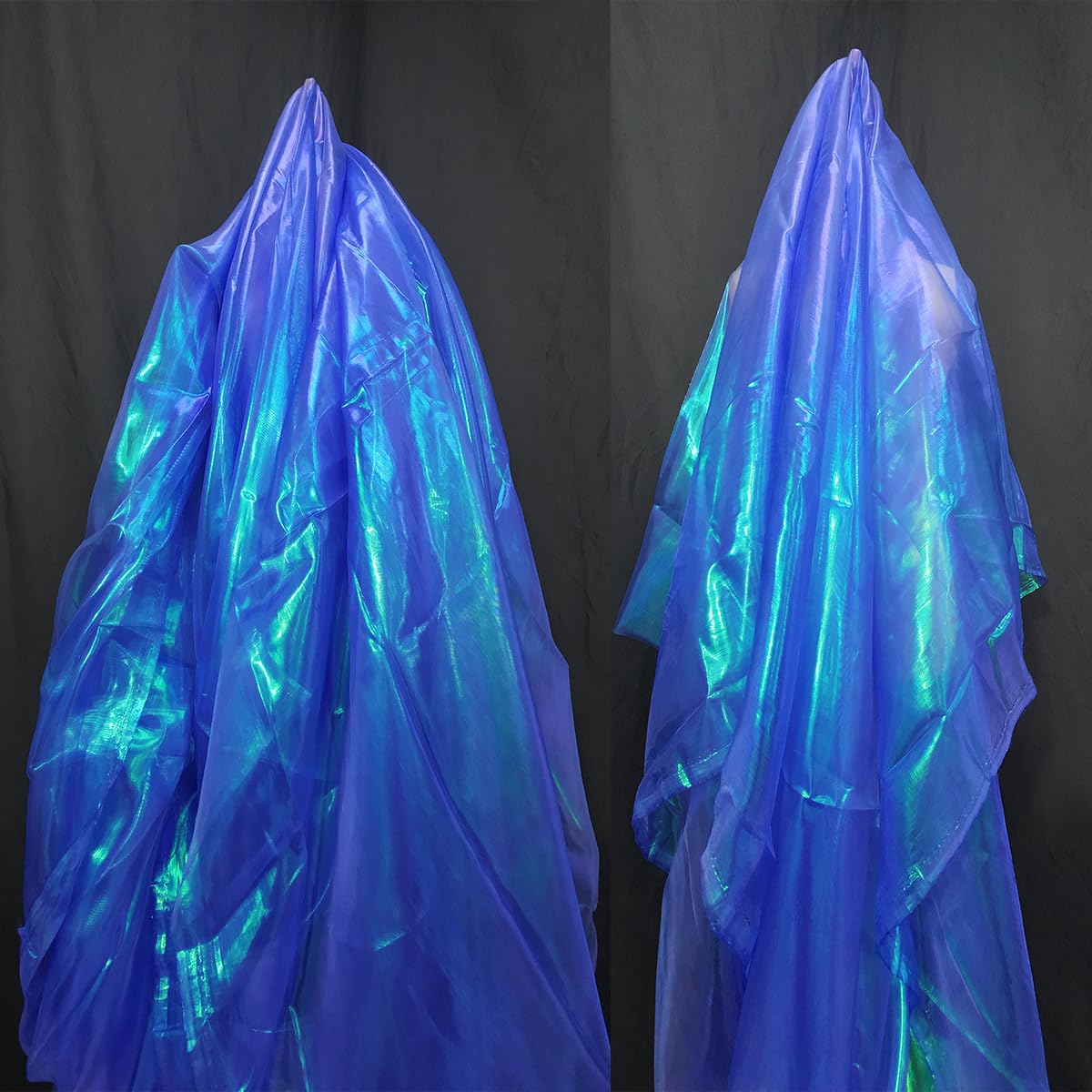 11 Yards Sapphire Blue Iridescent Organza Fabric - 59" Wide | Sheer Shiny Organza for Wedding Decorations, Party Supplies, Fairy Costumes, Doll