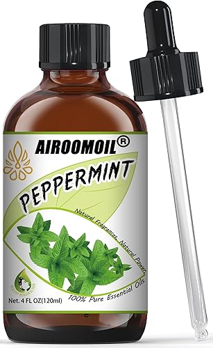 Airoomoil Aceite esencial de menta  Aromaterapia refrescante para duchas, champú, jabón  Ideal para aceites refrescantes de coche de los