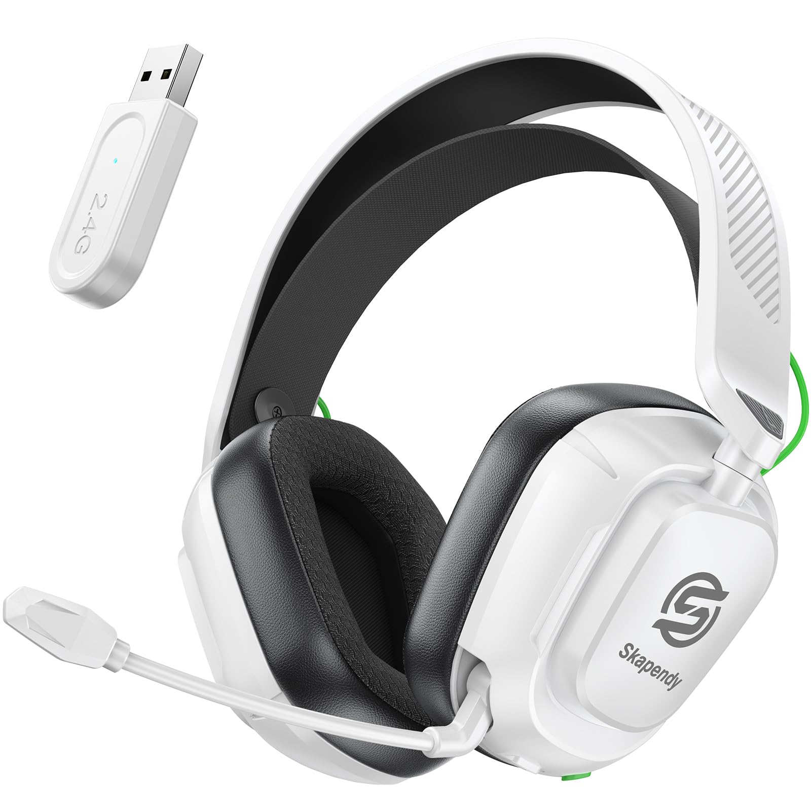 2.4GHz Wireless Gaming Headset for PC, PS5, PS4, Switch &amp; Mac, Bluetooth Headset with Noise Canceling Microphone, Low-Latency Stereo Audio, 50mm Drivers, Up to 50H Battery, Over-Ear Design