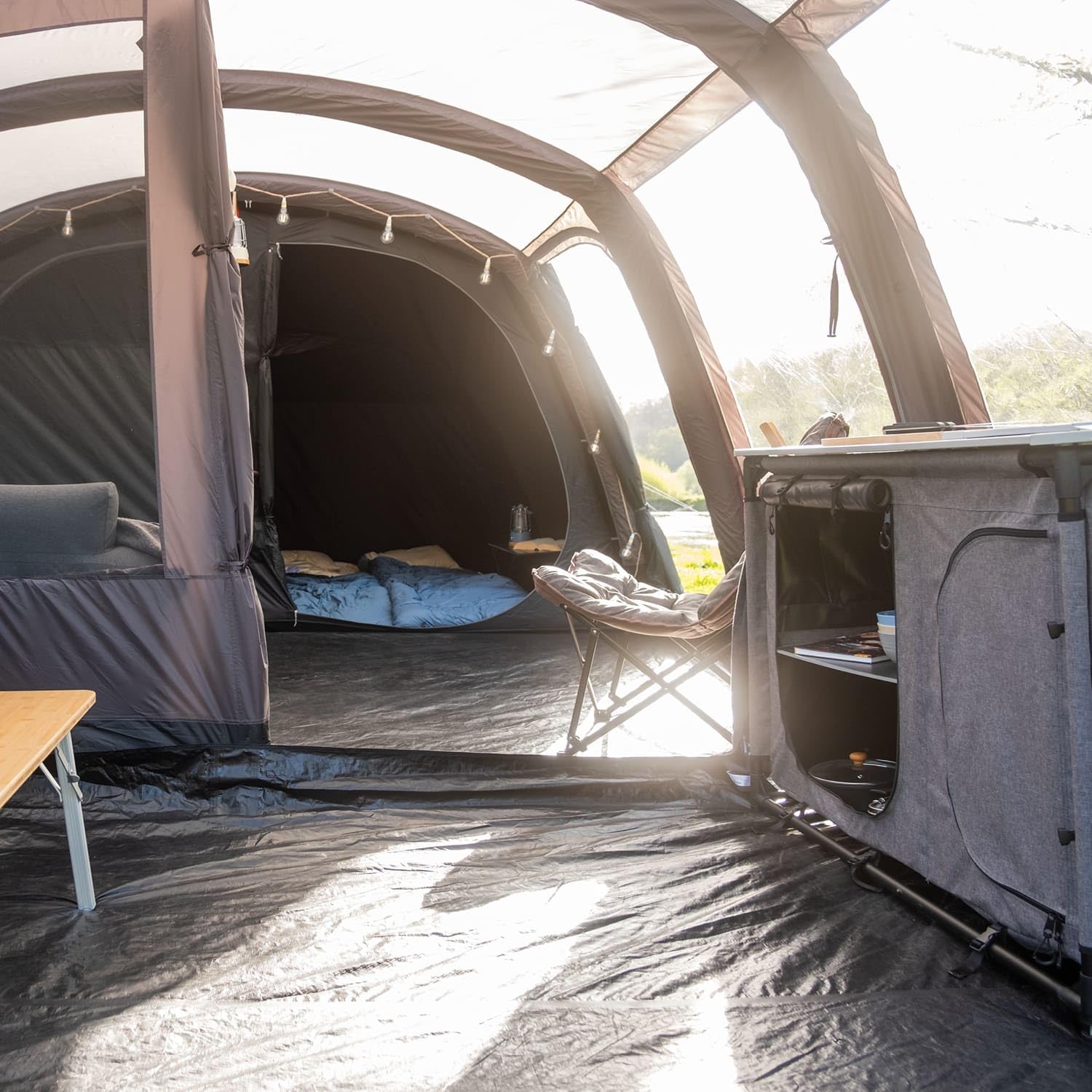 Skandika Timola 6 Air Tente de Camping Gonflable pour 6 Personnes | avec/sans Technologie Sleeper, Colonne d'eau 4000 mm, Hauteur 220 cm, bâche