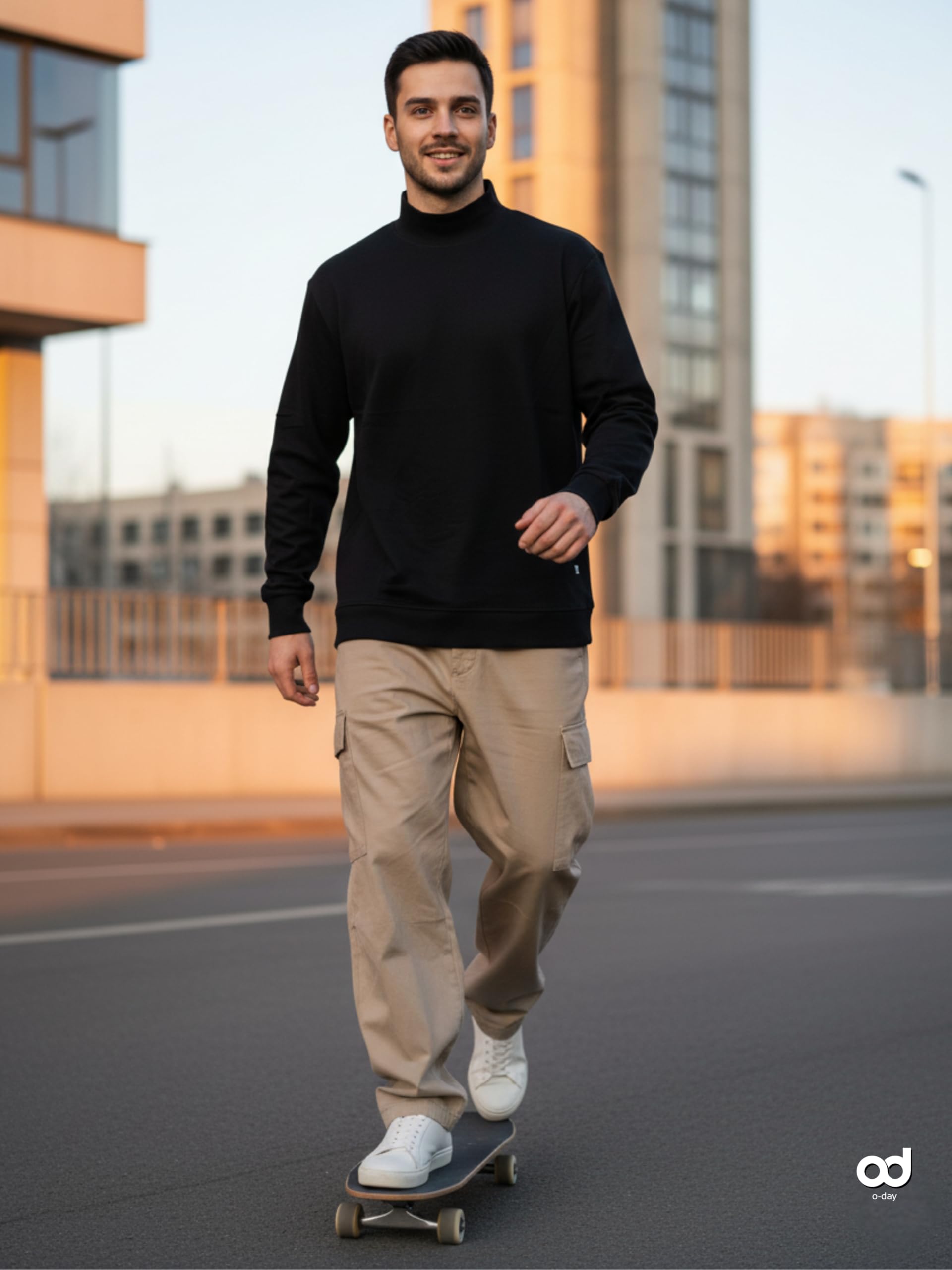 o-day Maglia Lupetto Uomo a Collo Alto in Caldo Cotone 100% – Maglia Dolcevita Uomo vestibilità Comoda e Morbida – Taglie M-XXL