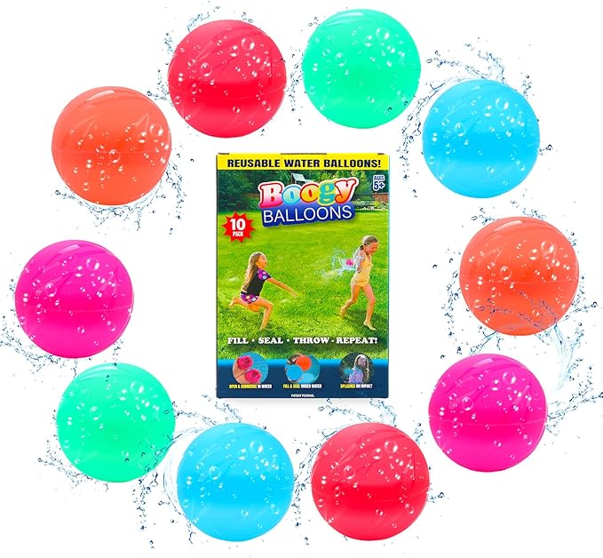 Boogy Balloons, Reusable Water Balloons, Easy to Fill, Latex Free, Silicone