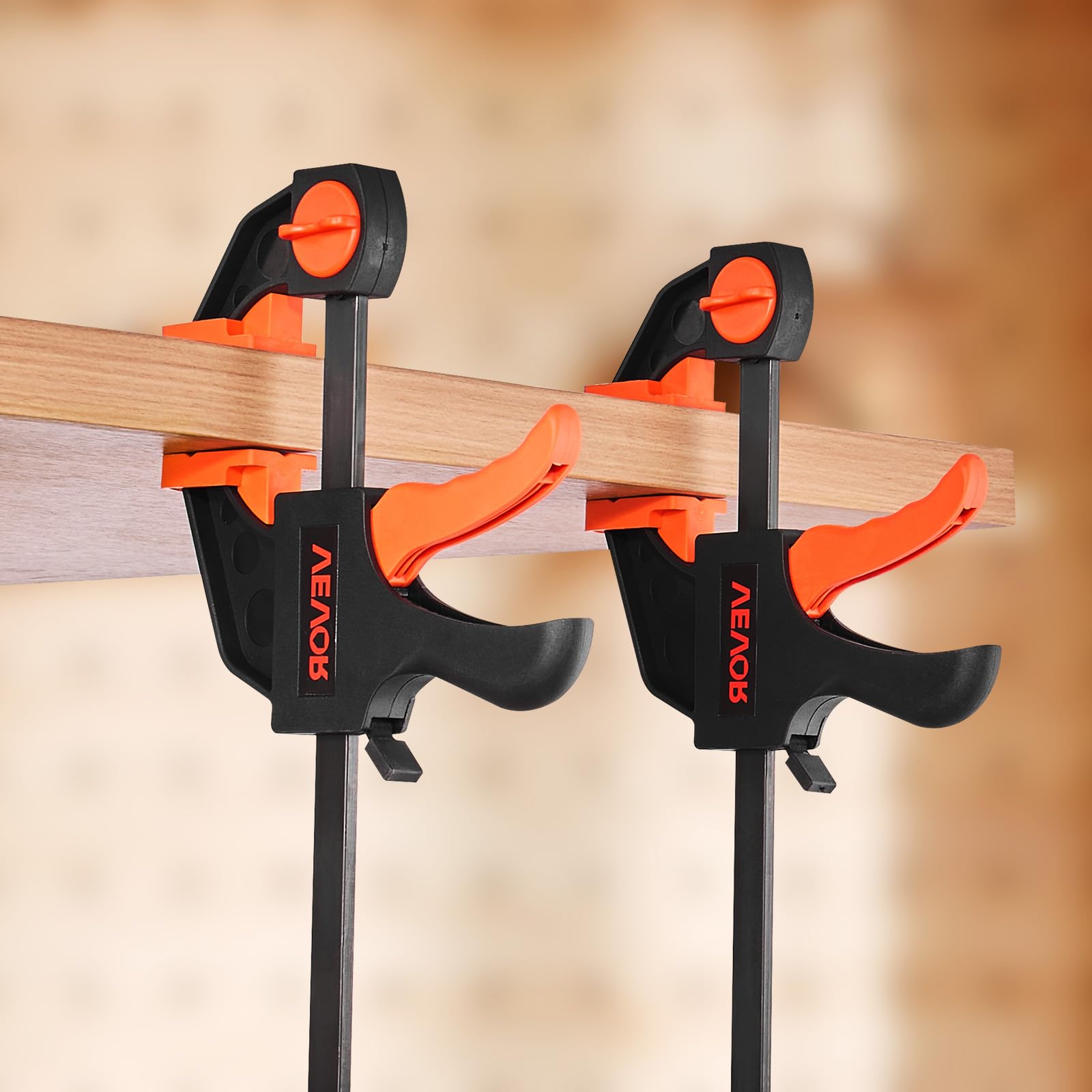 VEVOR Morsetti a Barra per Lavorazione del Legno 4 Pezzi, Apertura 15,24cm 30,48cm, Set di Morsetti Paralleli, Morsetto a F con Limite di Carico 70 kg, Profondità 70 mm, Lavorazione dei Metalli