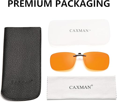 Miniatura 6 de CAXMAN Gafas con clip de luz azul para hombres, mujeres, teléfono, TV, ordenador, videojuegos, gafas de dormir sobre marcos Rx o lectores