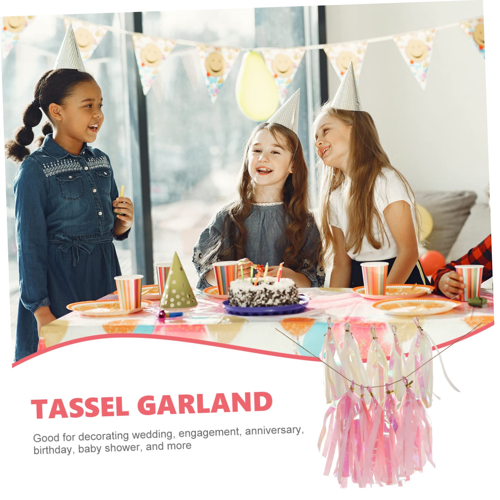 Abaodam 12 Sets Flexible Quaste Banner Für Hochzeit Geburtstag Party Baby Dusche Hängende Dekorationen Quaste Girlanden