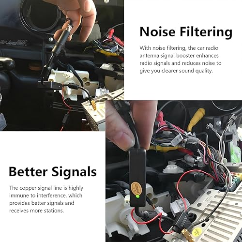 Miniatura 3 de AICEL Amplificador de antena de coche, amplificador de antena de radio FM, amplificador universal de antena de radio FM para automóvil de 12 V,