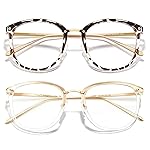 Cyxus 2 Pack Blue Light Glasses for Woman, Reduce Eye Strain and Migraine Perfect for Office and Programming Ultra-Light TR9O Frames for All-Day Comfort