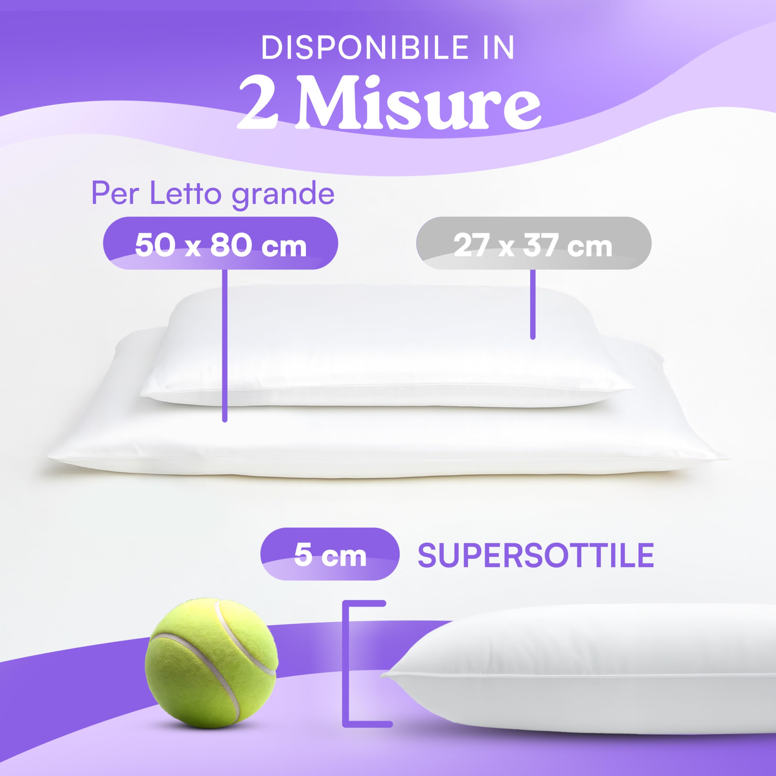 ER RELAX Cuscino Antisoffoco per Bambini BASSO 50x80 altezza 5cm per Letto Grande. Guanciale BASSO, Anallergico, Traspirante, Rivestito con Fodera 100% Cotone. Made in Italy (1)