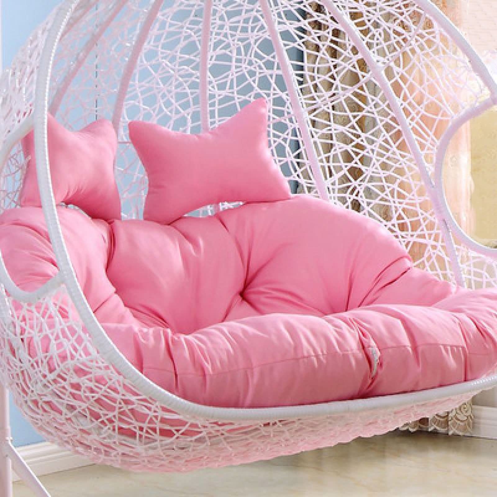 Amazon.co.jp: 屋外ハンギングバスケットシートクッション、2人乗り