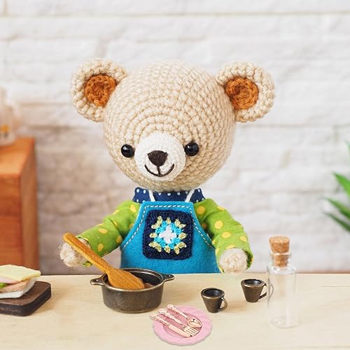 Miniatura 2 de jojofuny Juego de 4 platos en miniatura para casa de muñecas, 1 12 escalas, plato en miniatura, juego de cena para casa de muñecas, simulación para