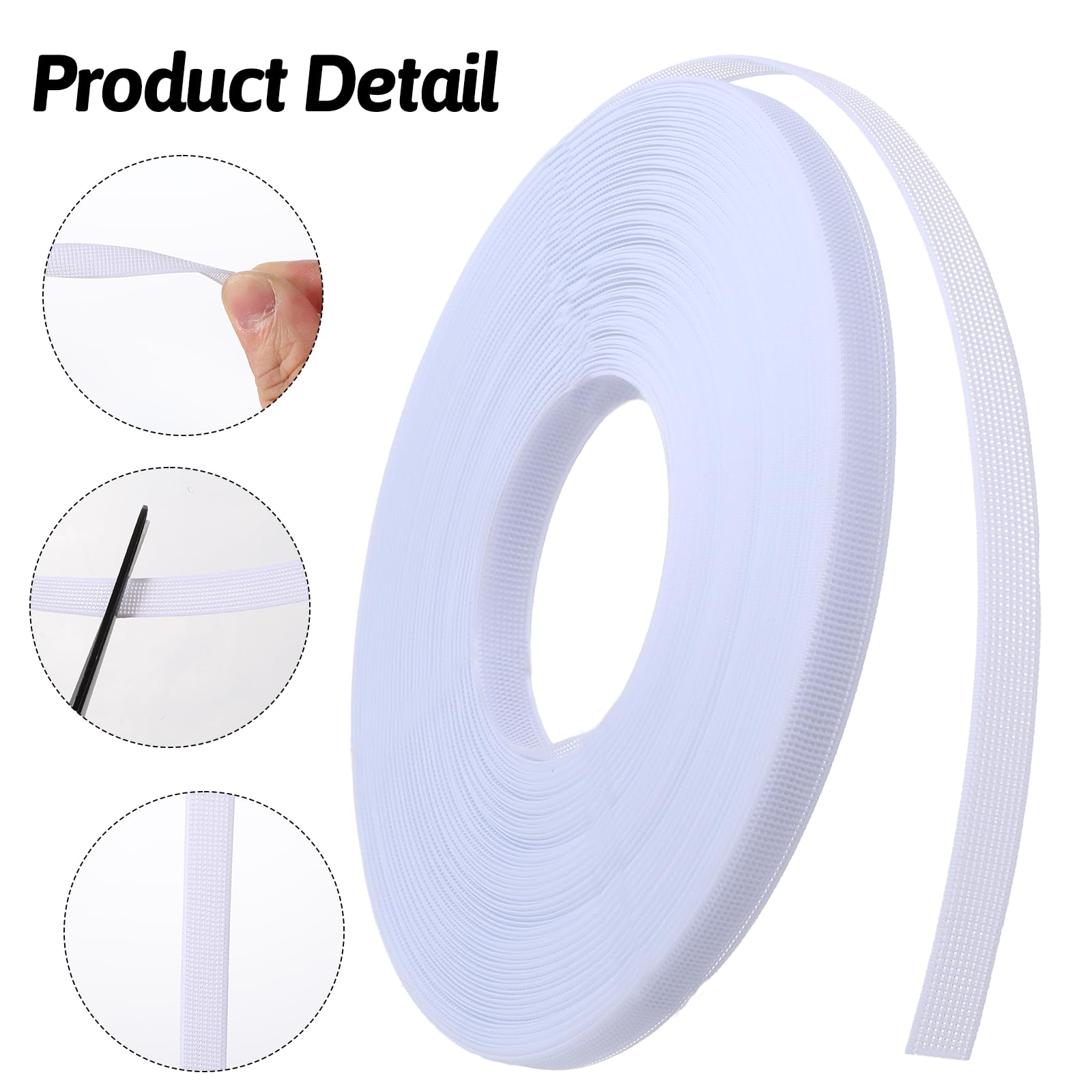 ZEYIYER Polyester Boning for Sewing, 25 Yards 1/2 in Sew-Through Low Density Boning for Corsets, for Wedding Dress Bridal Gowns(White)