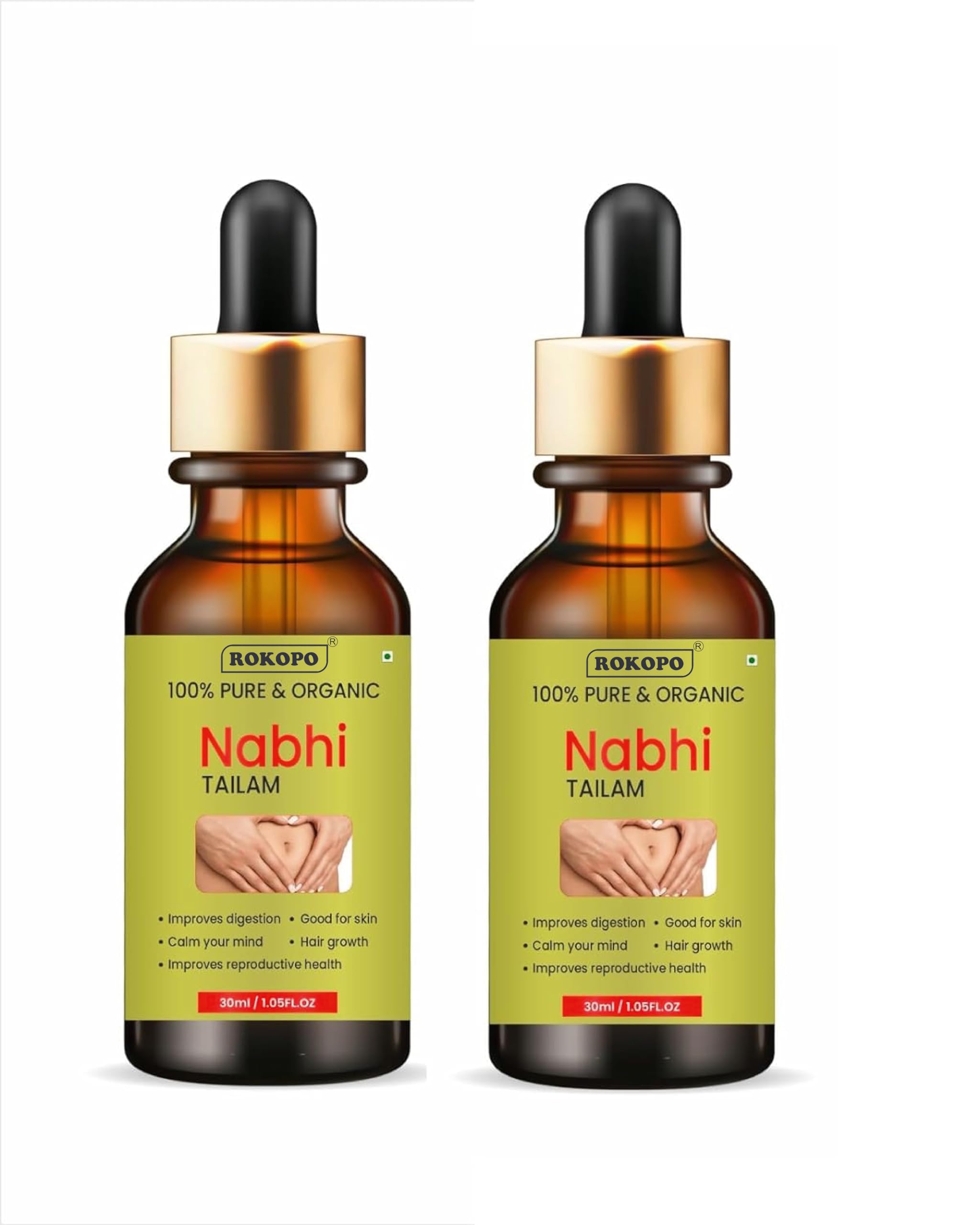 ROKOPO Ayurvedic Ramban Multi Benefit Nabhi Oil Belly Button Oil for Sensational Skin Blend of Almond, Olive, and Lemon Essential Oil Supports Healthy Skin 30ml Pack Of 2 (B0CX17S2F7) Amazon Price History, Amazon Price Tracker