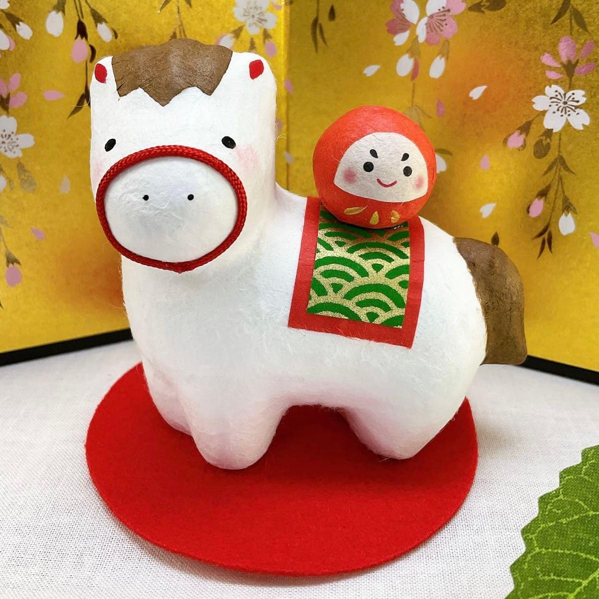 正月飾り 干支午 午 置物 ちぎり和紙 吉祥縁起づくし福午 リュウコドウ 高さ26cm お正月飾り 正月飾り置物 干支の置物 迎春飾り 十二支  おしゃれ 馬 ウマ うま 2026 木札特典付き かわいい 縁起物 ディスプレイ 部屋飾り 玄関飾り 龍虎堂 .干支置物. - 【結納屋 長生堂 ... 令和8年 干支飾りちぎり和紙 だるまと一緒午年 迎春 リュウコドウ 品 日本製