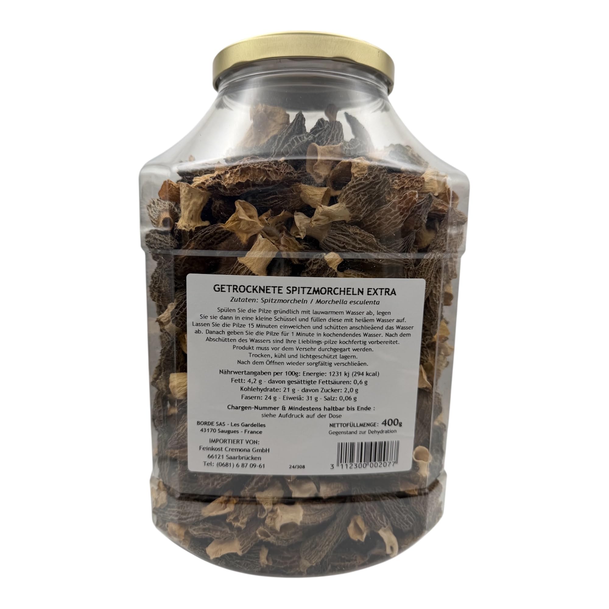 Spitzmorcheln aus Frankreich, getrocknet, Borde, 400g, Morscheln Extra