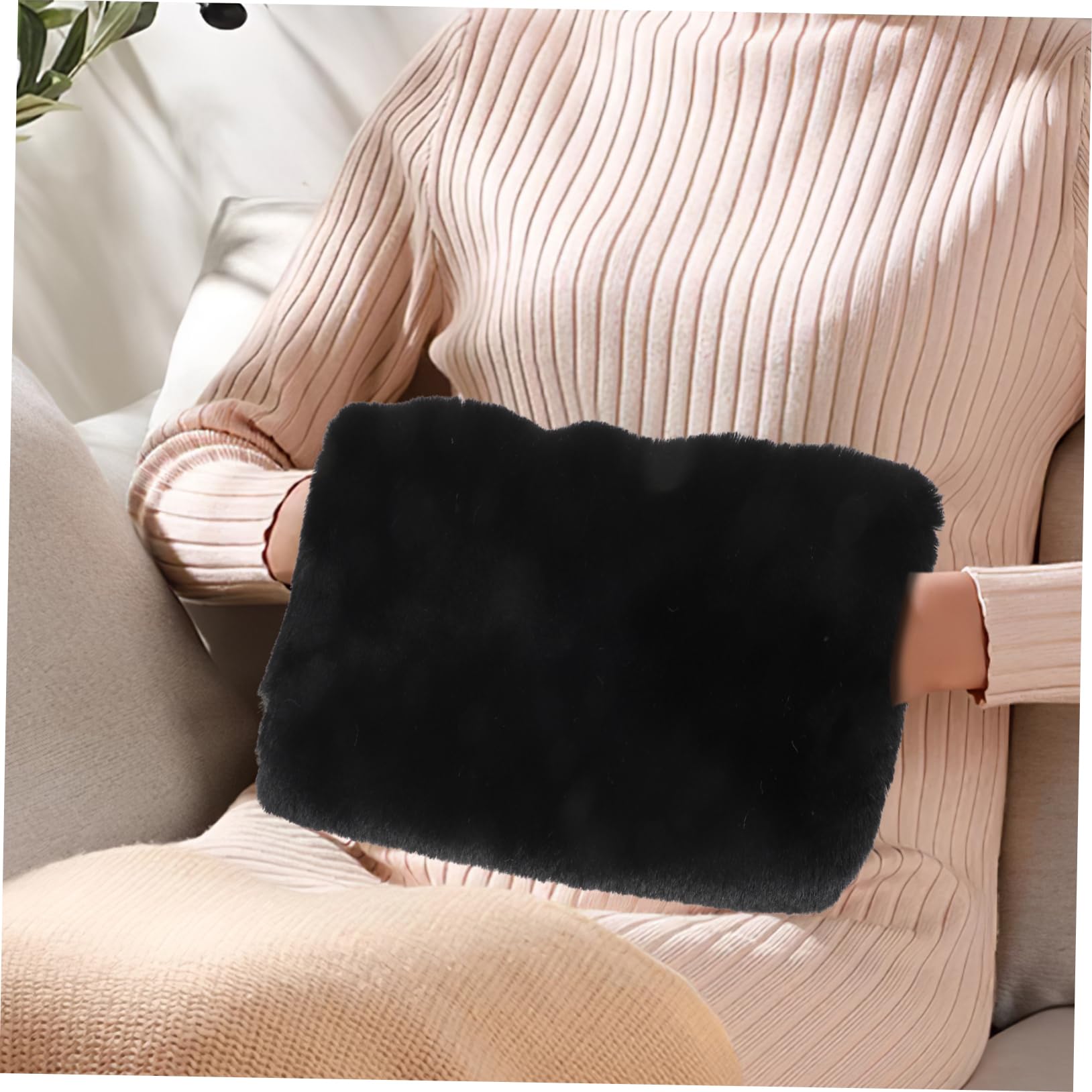 ifundom Furry Warmer Bag for Women Portable Muff Hand Warmer Stylish Winter Accessory for Cold Weather for Tv Travel and Parties Insulated Design