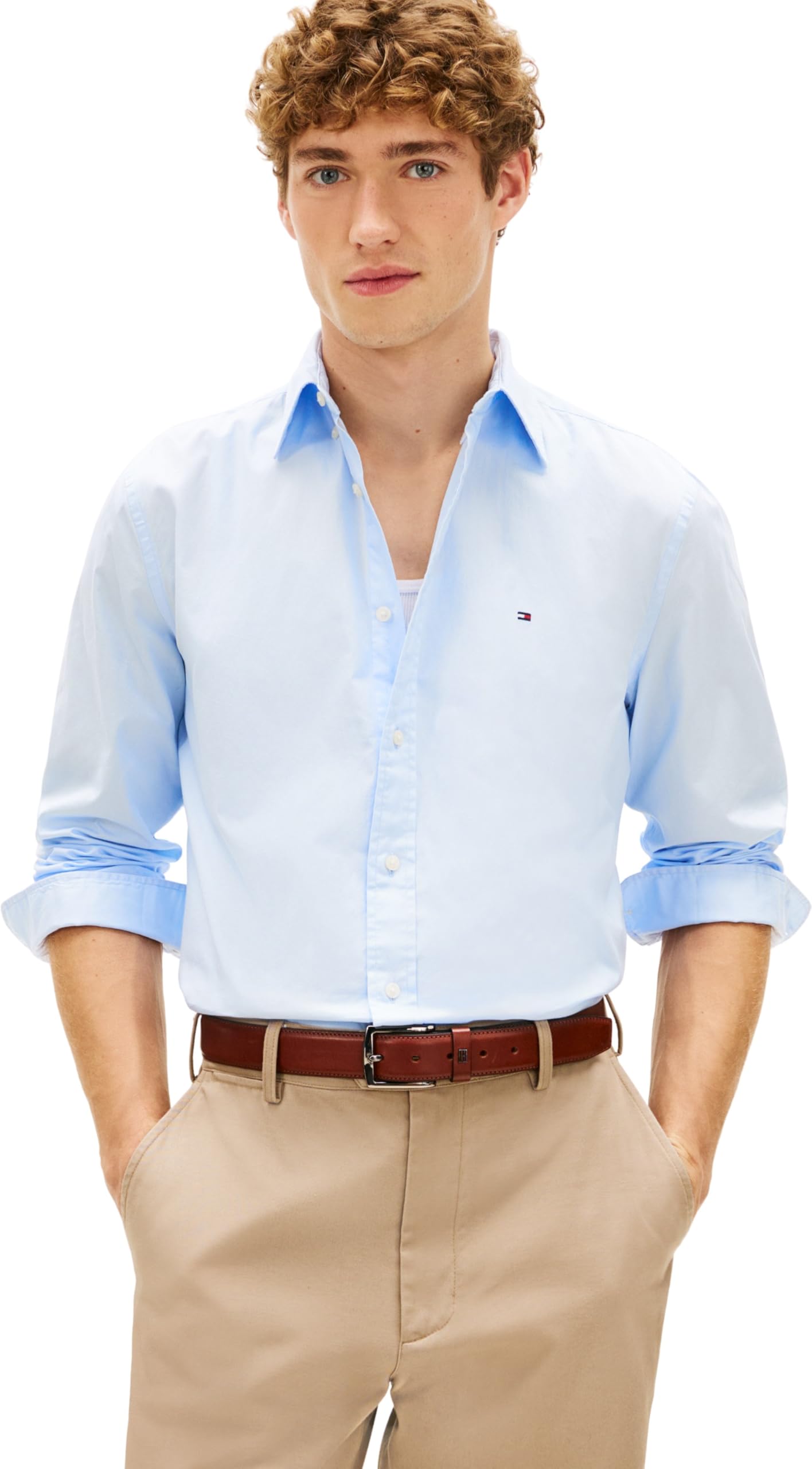 Erkek CORE FLEX POPLIN SOLID RF SHIRT Shirt Sweet Blue XL
