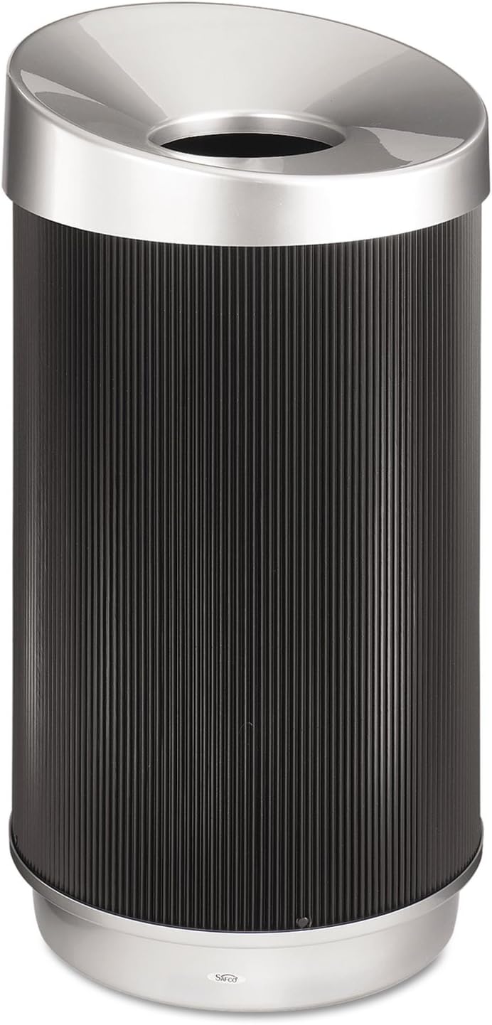 Safco Home Office at-Your-Disposal Vertex 38 Gallon Waste Container Receptacle Black