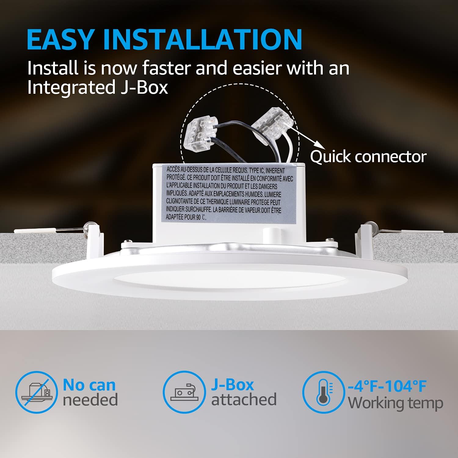 Crazy Clearance TORCHSTAR 16-Pack 6 Inch Integrated LED Recessed Light with Junction Box, 15W Dimmable Downlight, 3000K Warm White, Airtight, UL & Energy Star Listed, 5 Years Warranty