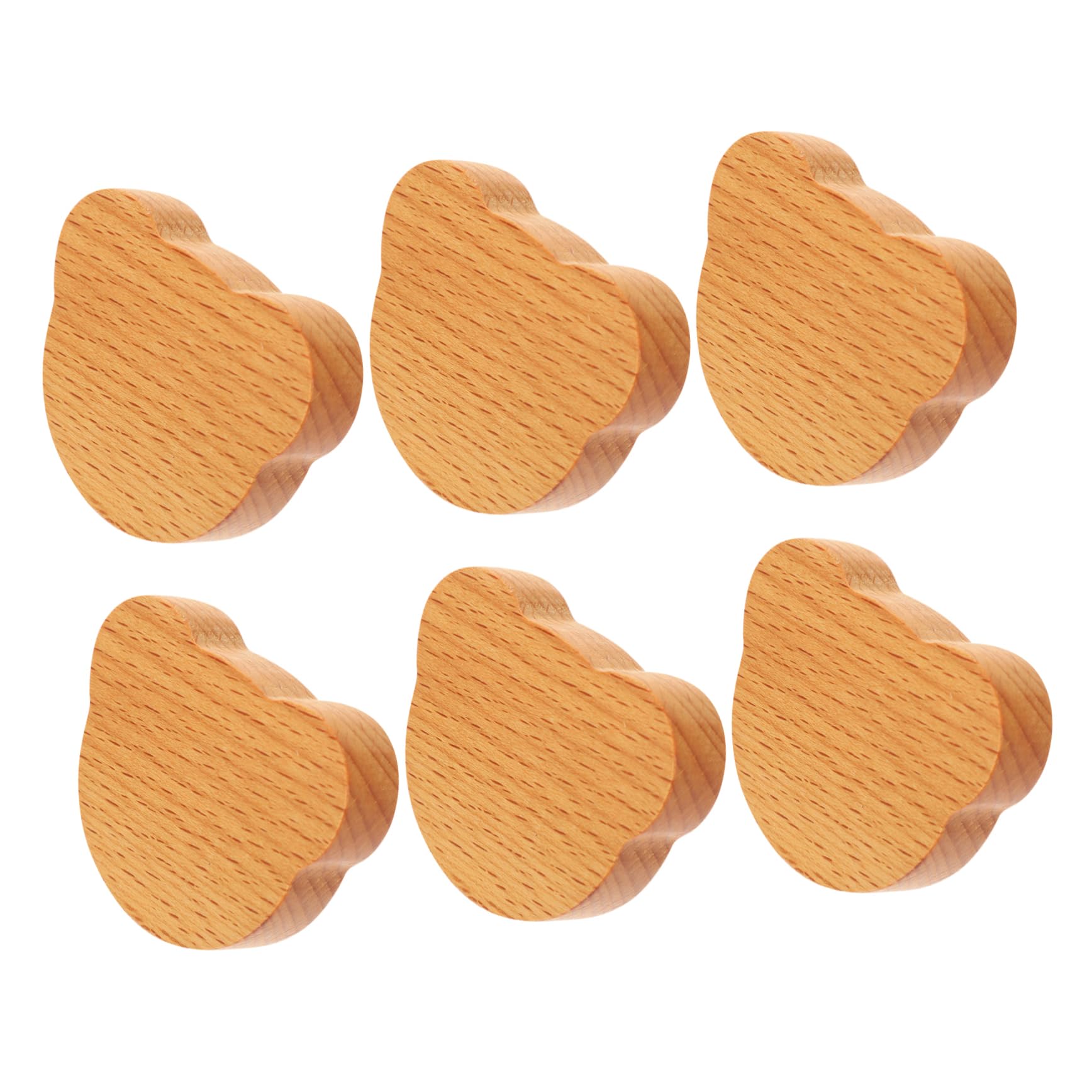 NULYLU Sturdy Wooden Cabinet Knobs Handmade Bear Head Pulls Easy Install for Furniture