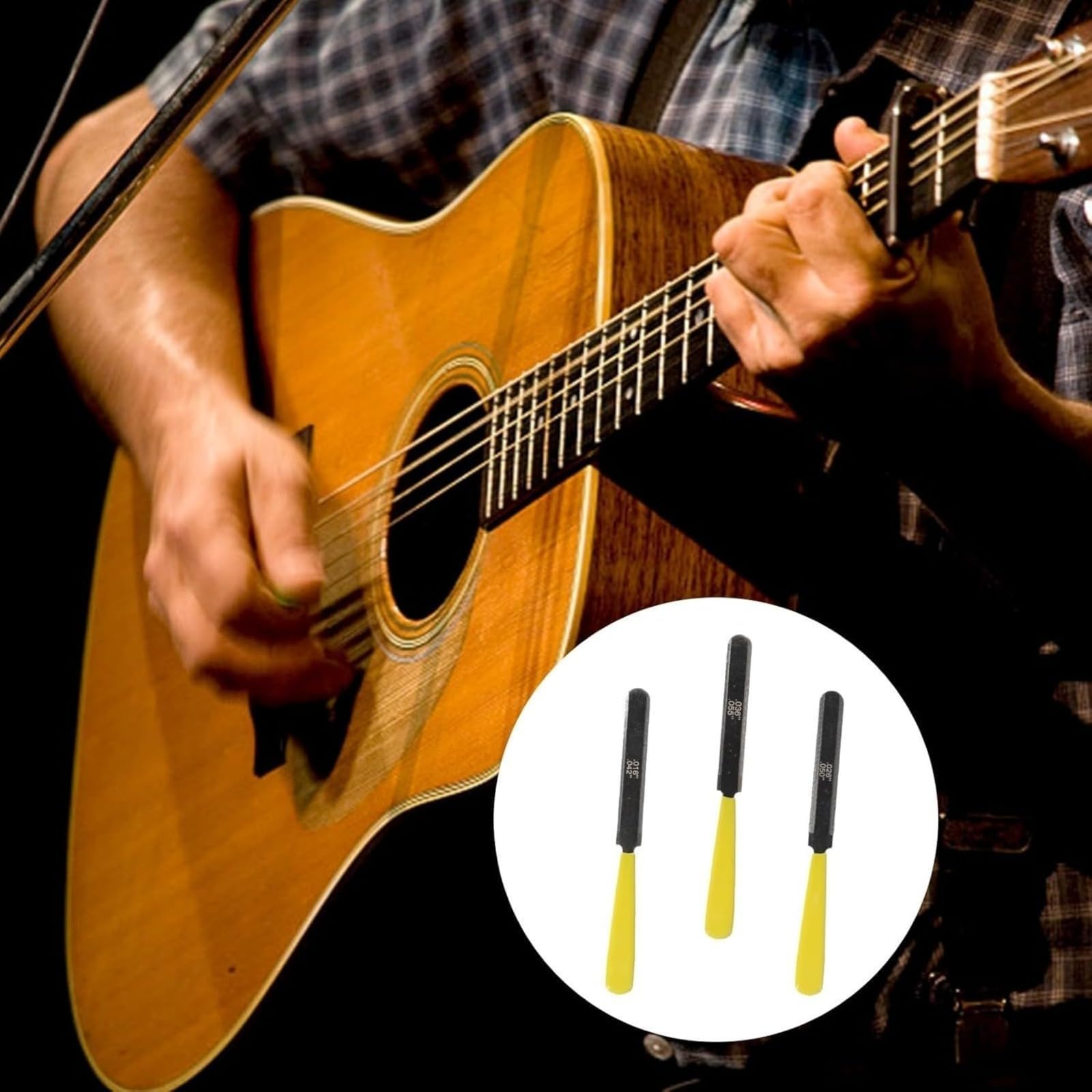 Set di 3 lime per capotasto per chitarra, progettate per uso professionale liutaio