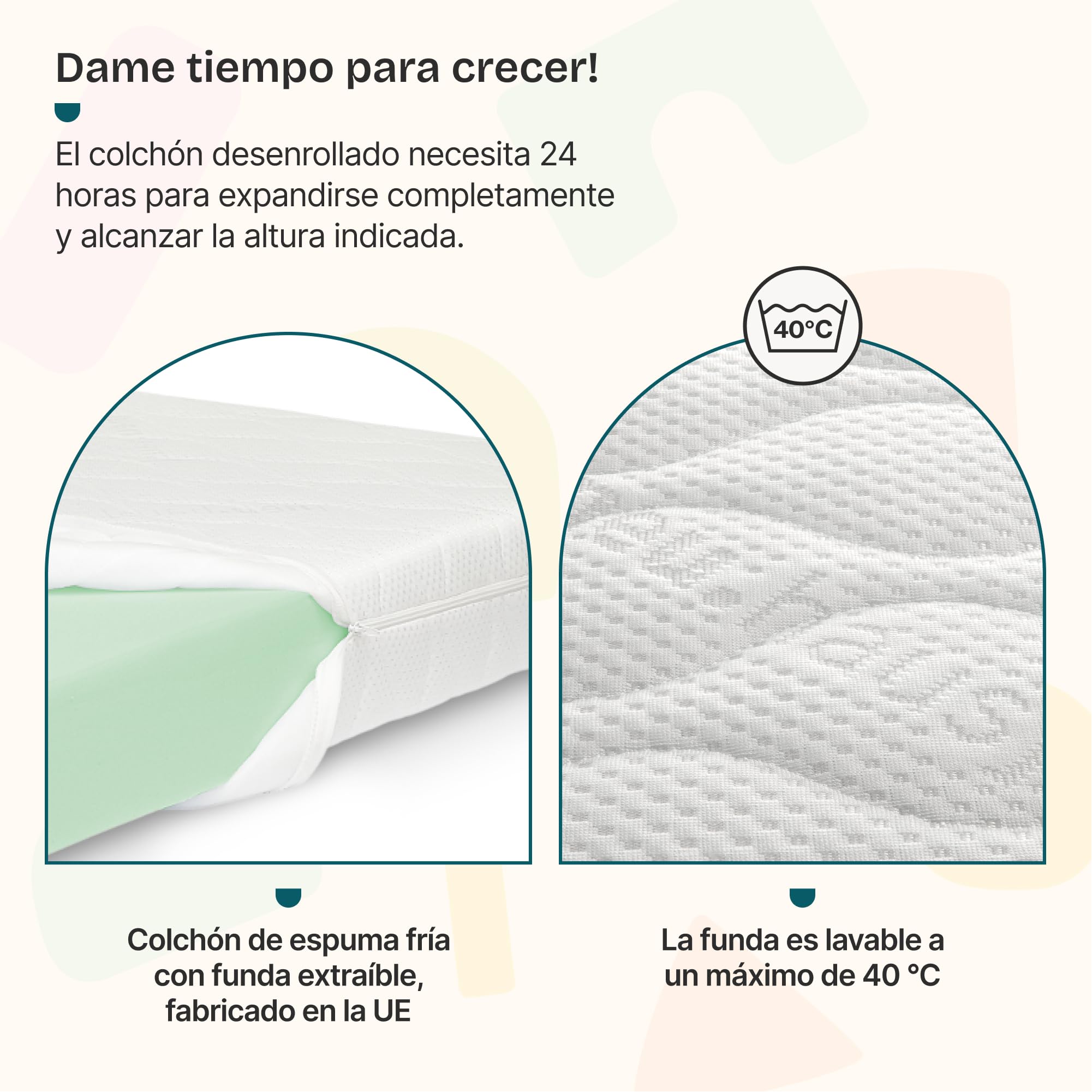 [en.casa] Cama para Niños de Madera Pino Sisimiut con Colchón Espuma Fría 120 x 200 cm Cama Infantil con Reja Protectora Somier Forma de Casita - Pino Natural