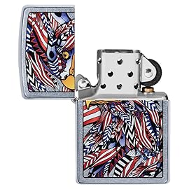 Zippo American Eagle Design Street Chrome Pocket Lighter
