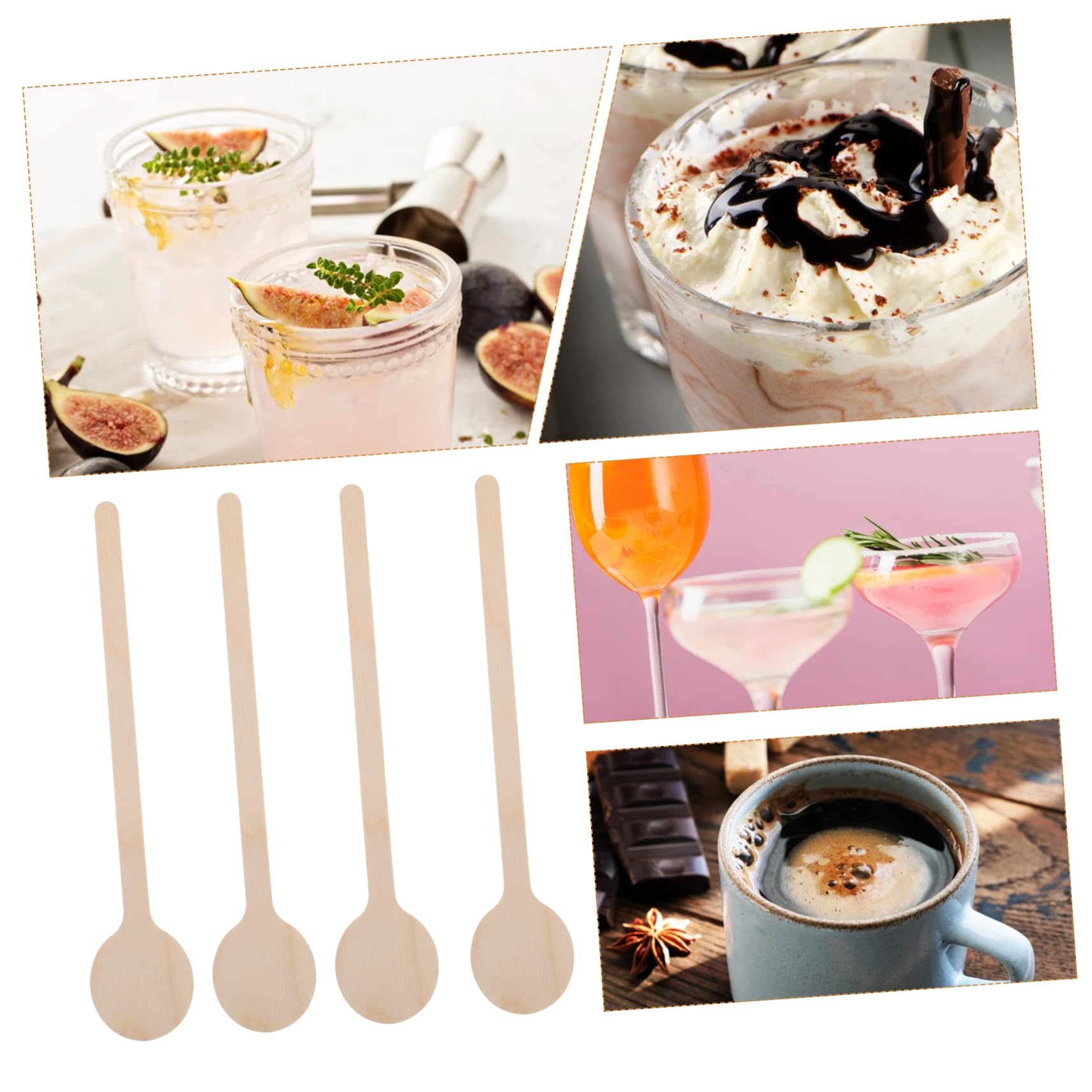 OUNONA 1set Wooden Stirring Rods for Coffee Juice and Cocktails Versatile Mixing Sticks for Home Office and Parties for Iced Tea and Sundaes 50pcs