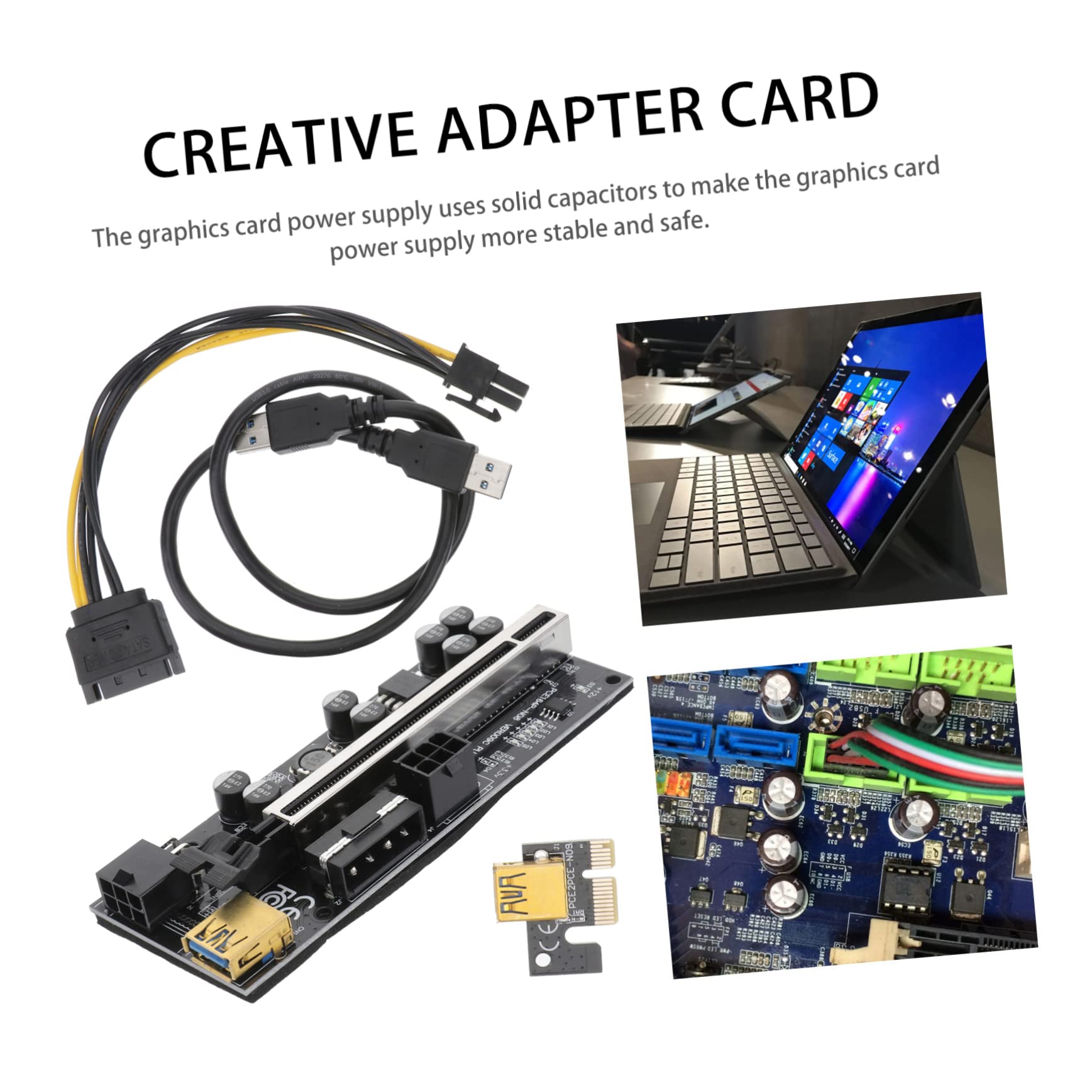 1set Pci-e Adapter to Stable Power Supply Capacitors Pin Interface Compatible Graphic Cards for Enhanced Performance and Data Transfer