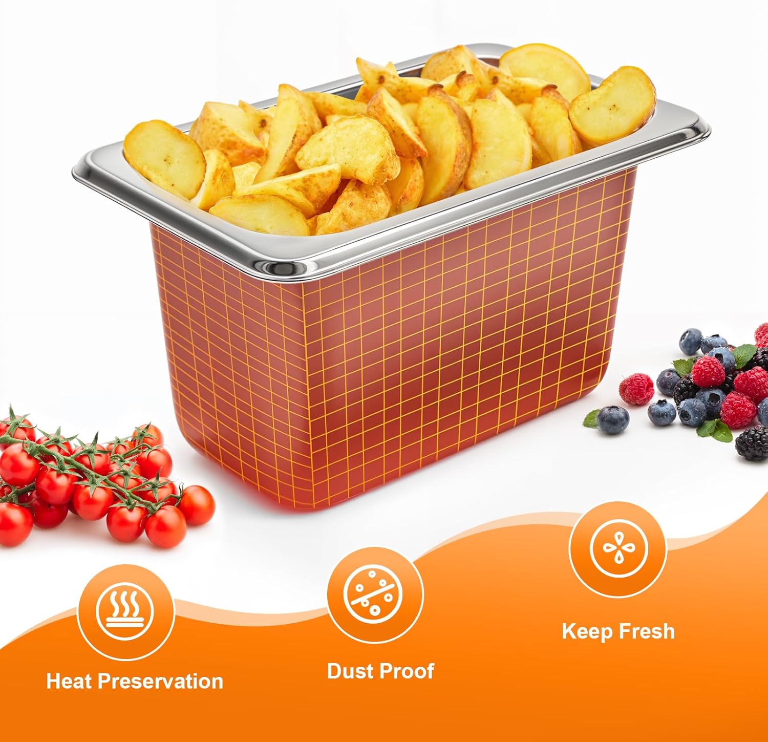 10 Pack Stainless Steam Hotel Pan 1/9 Size 4 Inch Deep Table Pan 0.8 mm Thick 6.9 L x 4.3 W Food Storage Containers Anti Steam Pan Restaurant Anti Clogging Steamer for Party, Restaurant, Hotel - Image 3