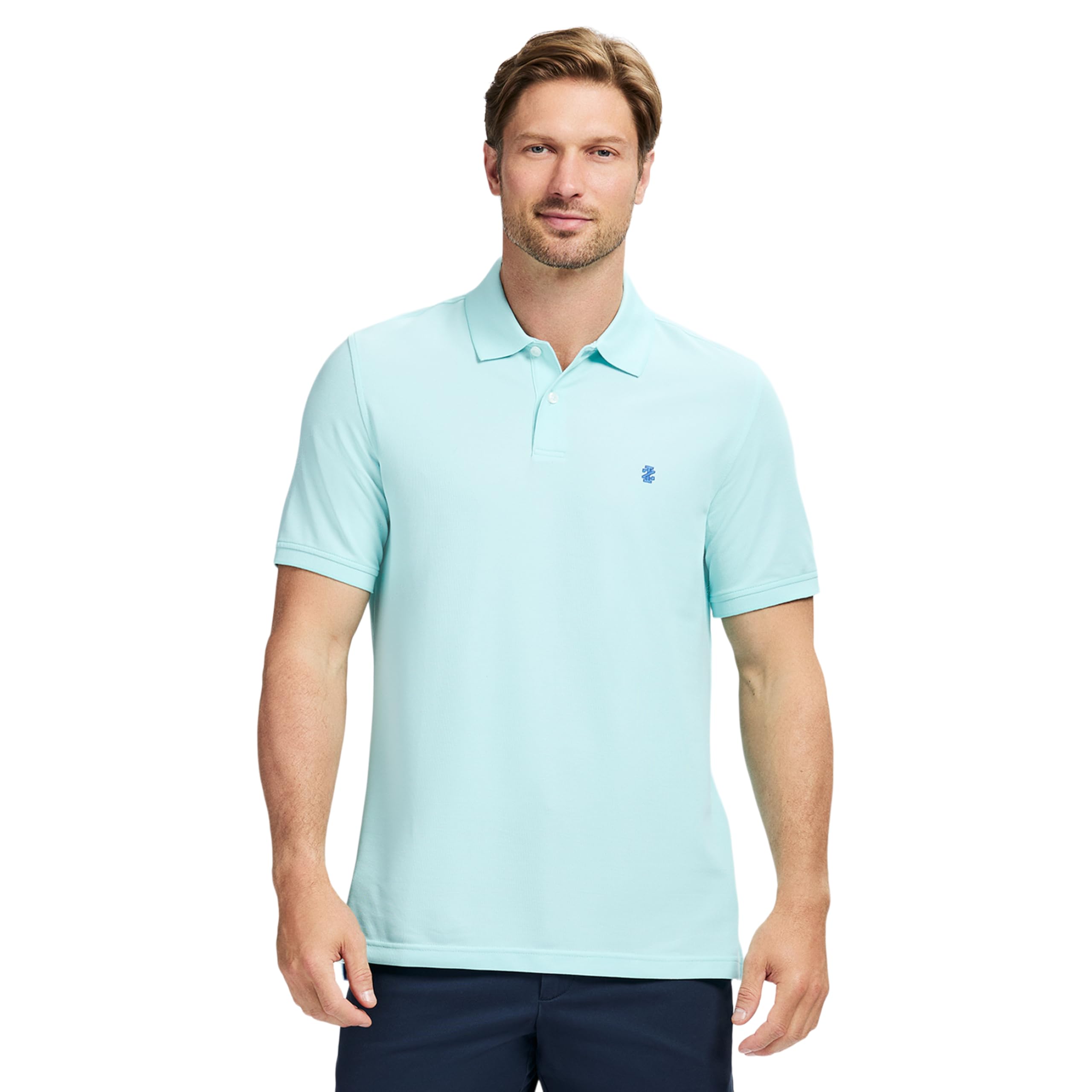 IZOD Men's Big and Tall Advantage Performance Short Sleeve Polo Shirt, Limpet Shell, XXL Tall