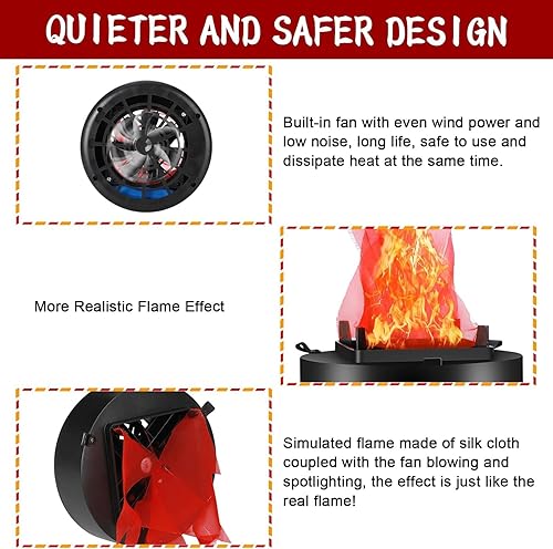 Miniatura 5 de Fuego falso 3D recargable por USB, luz de fuego falsa portátil, luz de llama falsa eléctrica, lámpara de llama falsa, fogata eléctrica para