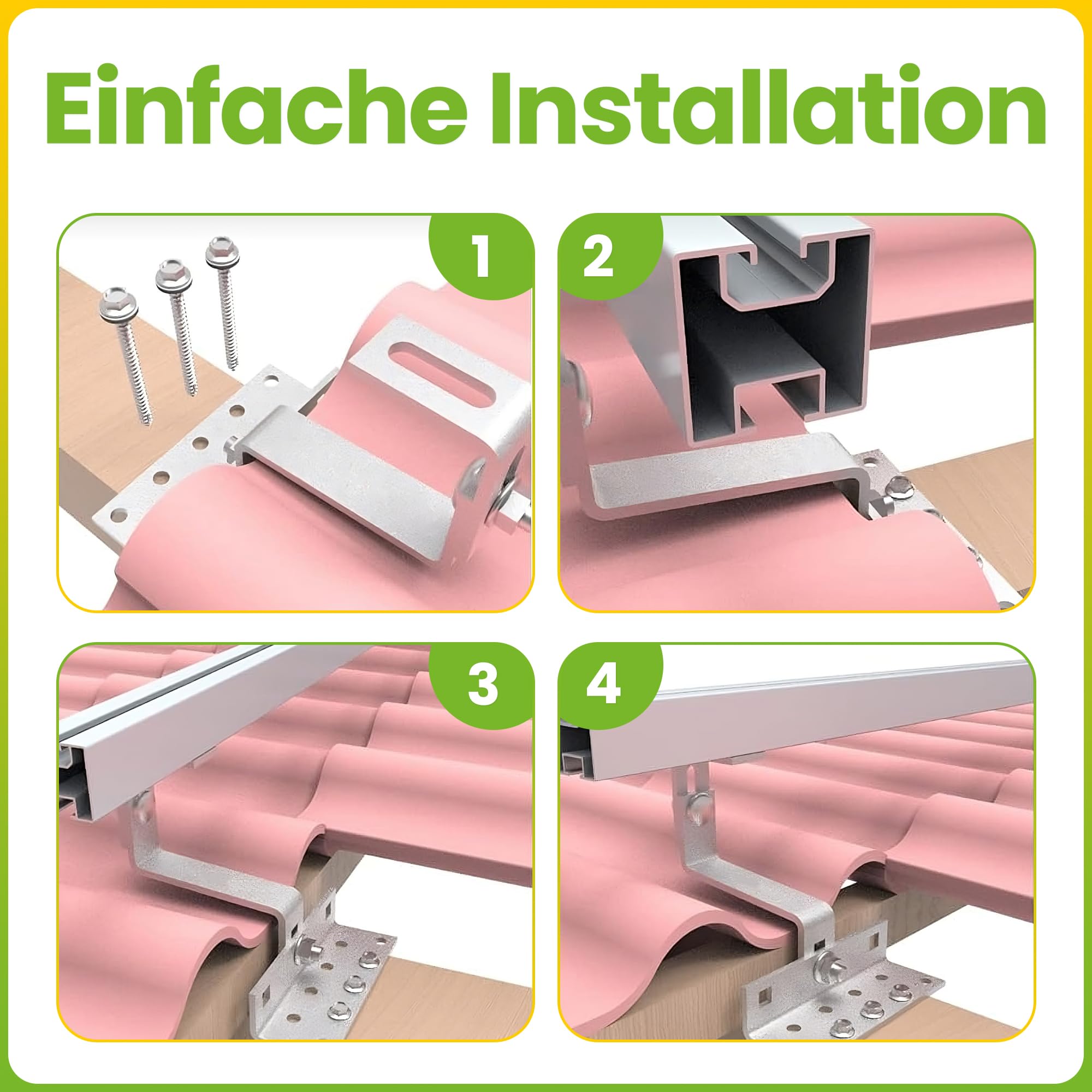 Offgridtec Gancio da tetto inox regolabile 3 direzioni acciaio 5 mm 45–60 mm per tegole scandole alluminio 4x4