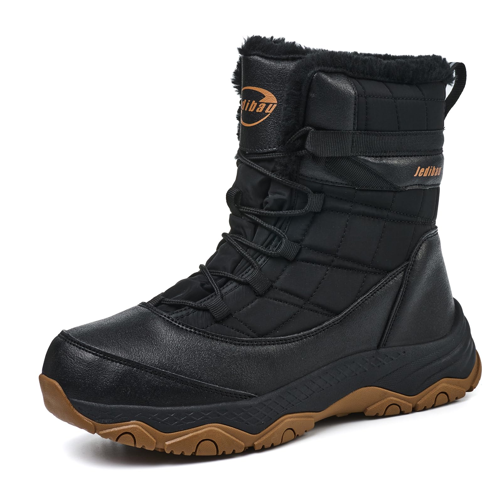 Snow Boots for Women Waterproof Mid-Calf Booties Winter Hiking Boot Durable Warm Fur Lined Boot Non-Slip Climbing Cold