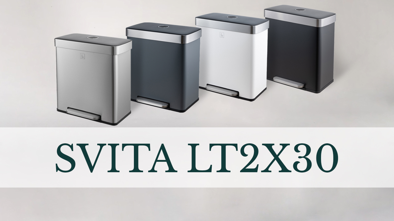 SVITA LT2X30 Mülleimer 60 Liter Treteimer Tretmülleimer Abfalleimer 2 Fächer je 30 Liter freistehend mit Deckel Softclose-Deckel inkl. Inneneimer Grau – Bild 8