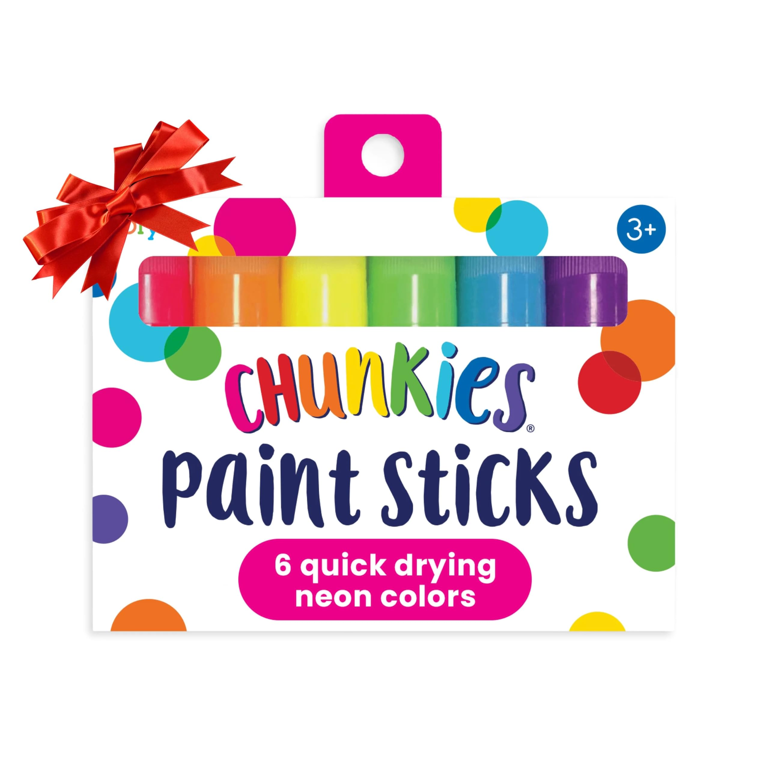 Ooly Chunkies 6 Neon Paint Sticks For Kids, Tempera Paint Sticks Neon Colors Set, No Mess Quick Drying Art Supplies for Toddlers, Kids Christmas Gifts