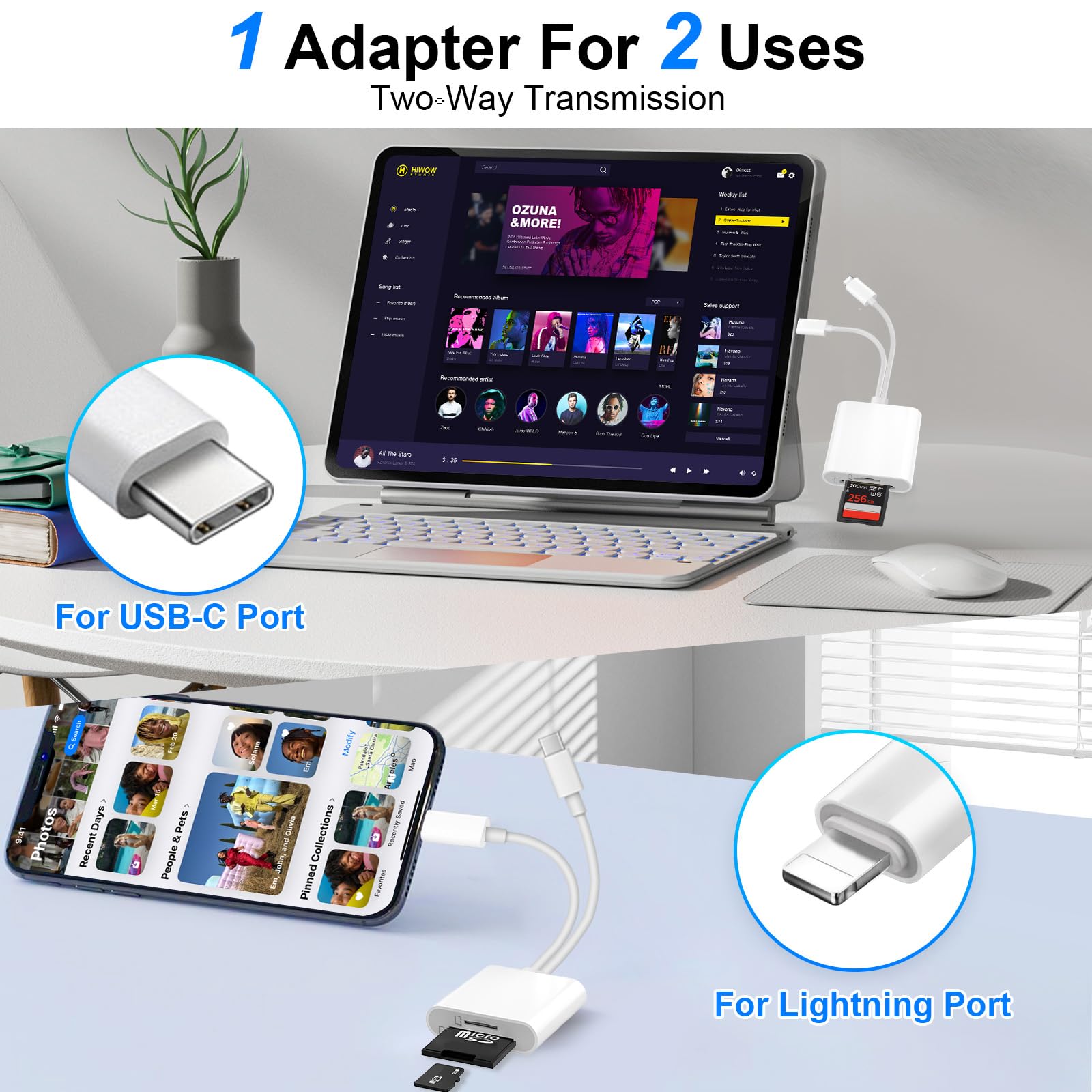 Integral Dual-Slot MicroSD & SD USB-C 3.0 Kaartlezer | Hoge Snelheid Sd Microsd