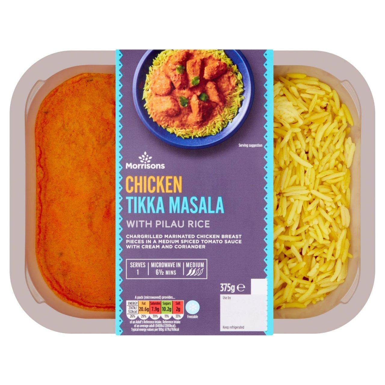 Morrisons Chicken Tikka Masala And Pilau Rice 375g Desertcart