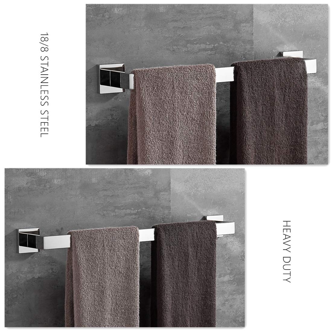 VELIMAX - Set di Accessori da Bagno in Acciaio Inox, Montaggio a Parete, Finitura Lucida Contemporaneo 30" Towel Bar Lucidato.