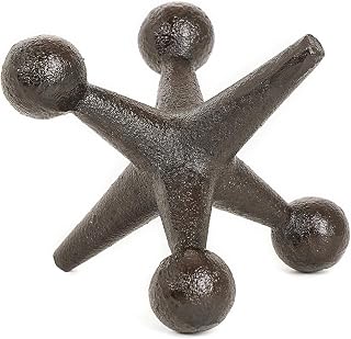 Sungmor Cast Iron Decorative Jack Statue, Home Office Accent Figurine, Antique Brown Jack Sculpture for Bookcase or Table Decoration, Creative Bookends, Paperwe