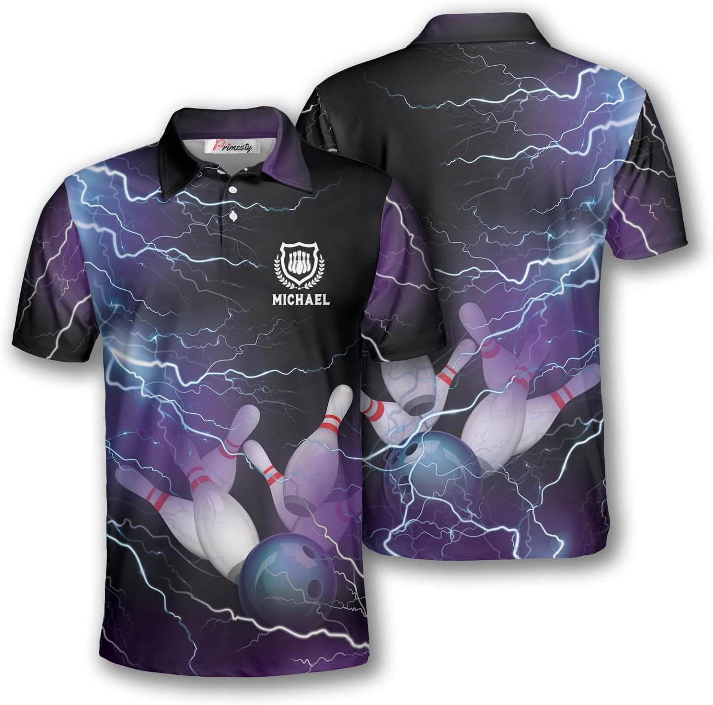 Custom Bowling Shirts for Men, Custom Name and Teamname Bowling Jerseys, Personalized Bowling Polo Shirts