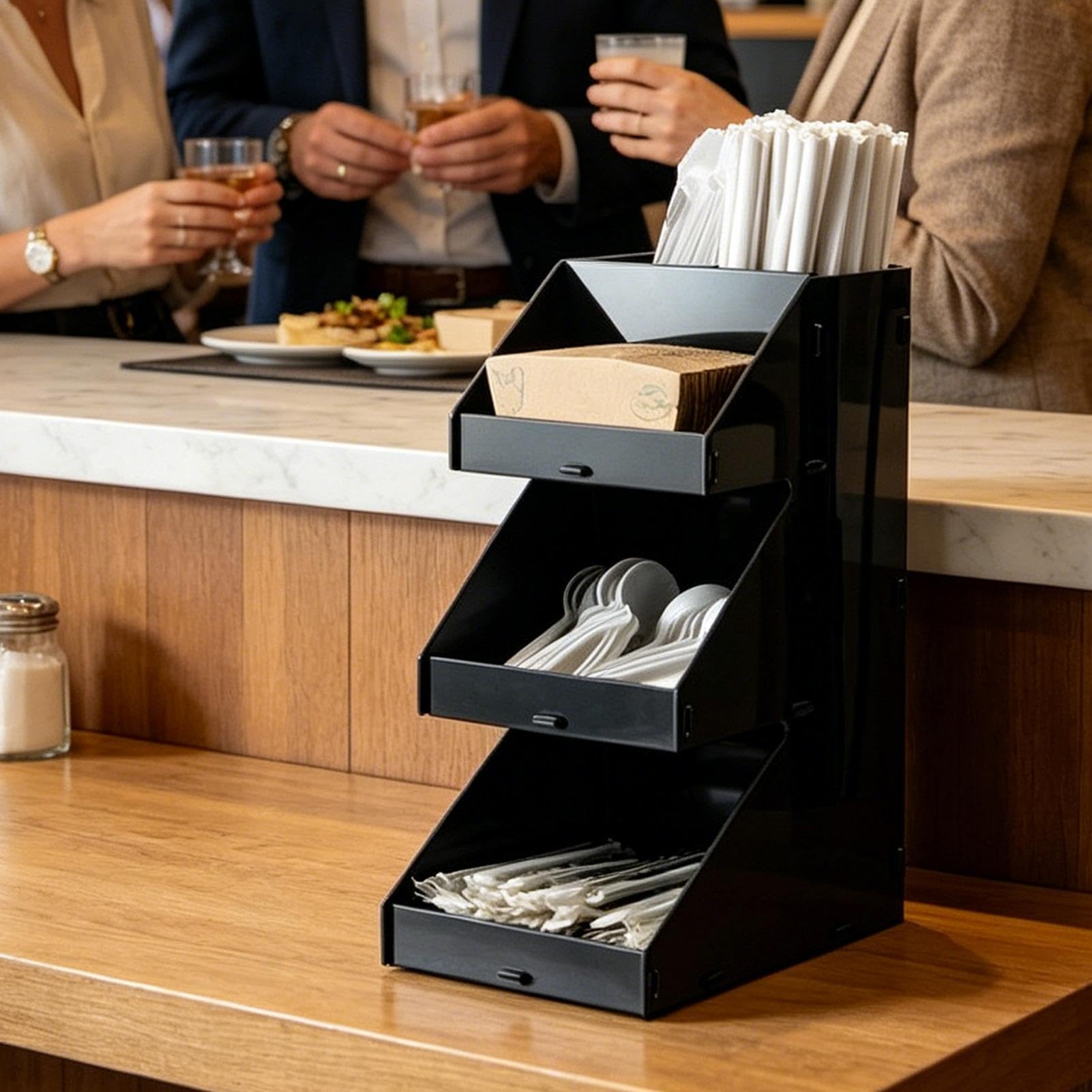 Contenitore per Spezie Espositore a 3 Livelli | Supporto per Organizer Condimenti per Dispensa e Piano Cucina