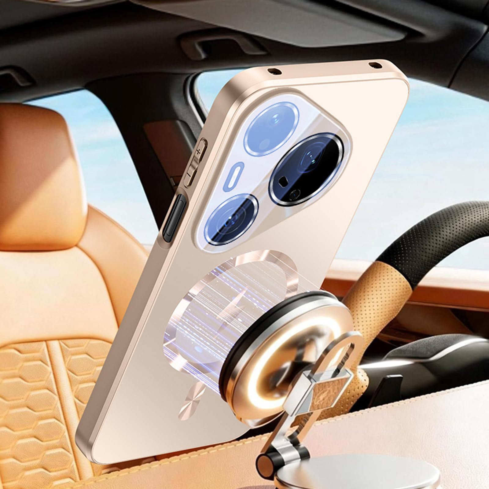 Magnetisch Hülle für Huawei Pura 90 Pro Max/90 Pro/90, Dünne Gefrostet rutschfeste Schutzhülle mit Volls Schutz des Objektivs Handyhülle,Schwarz,90 Pro