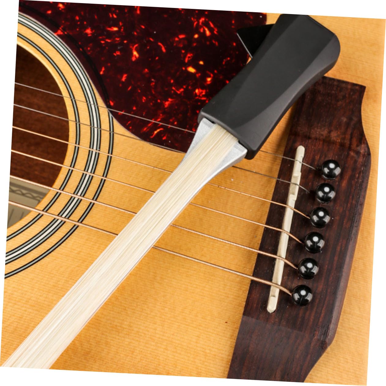 Archetto per Chitarra Plettro Integrato in Alluminio | Violino e Chitarra, Colore Kaki, Crine di Cavallo, Accessorio per Musicisti e Chitarristi