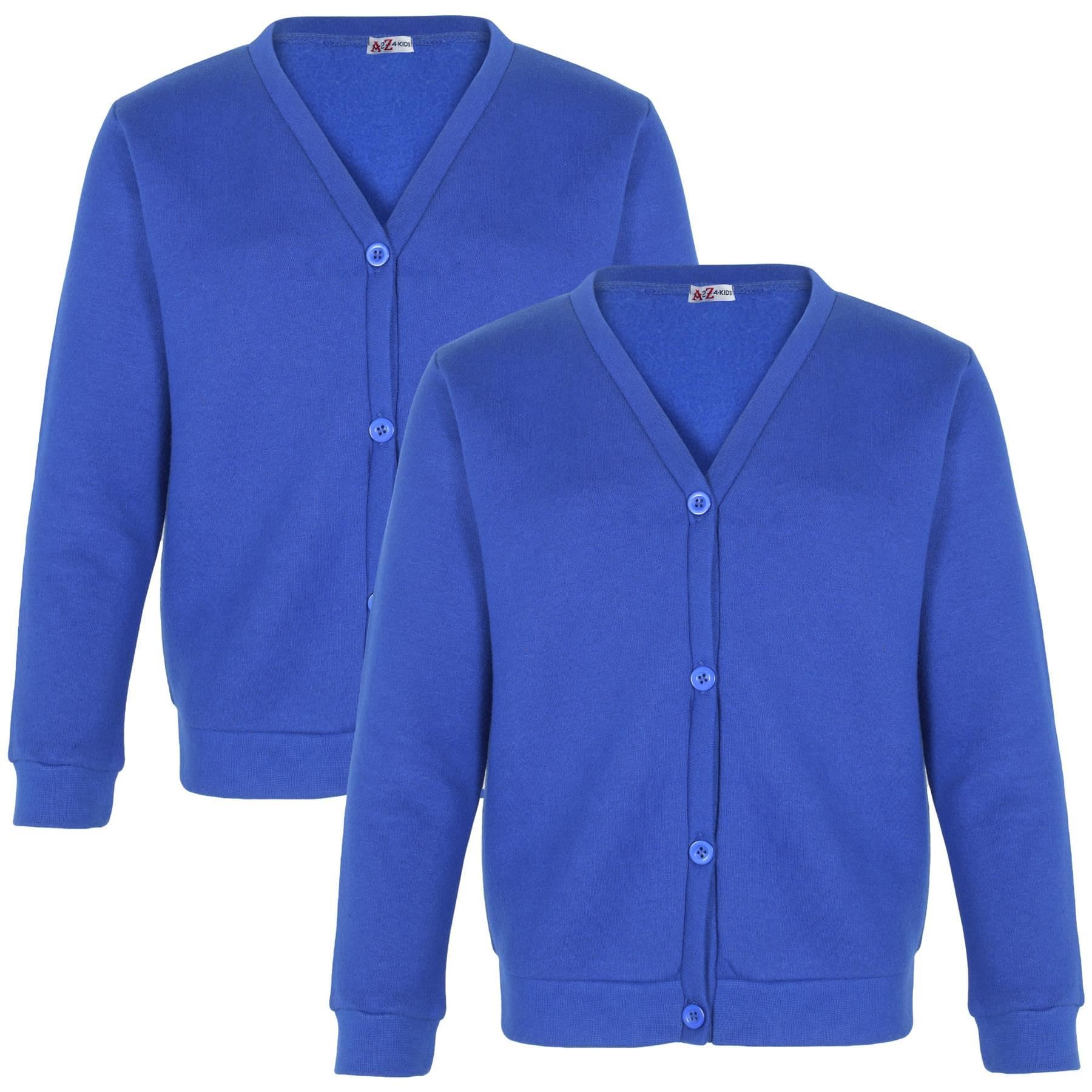 A2Z 4 KidsGirls Club Scouts School Uniform Burshed Fleece V Neck Cardigan Cardi Sweatshirt Age 3 4 5 6 7 8 9 10 11 12 13 14 Years