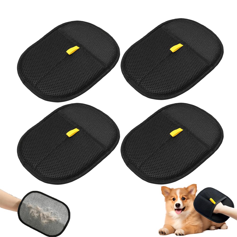 Lot De 2 Gants De Toilettage Double Face Pour Chats & Chiens - Brosse Anti-Poils Réutilisable - Lavable En Machine